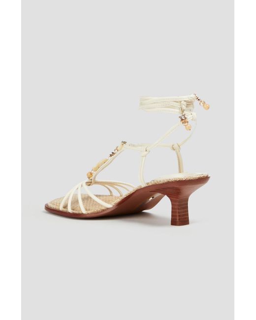 Sam Edelman White Dacie Embellished Faux Leather Sandals