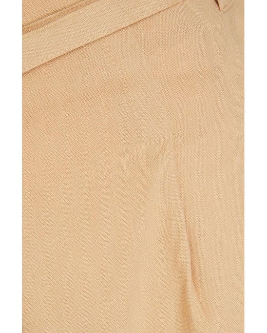 10 Crosby Derek Lam Natural Linen-blend Wide-leg Pants