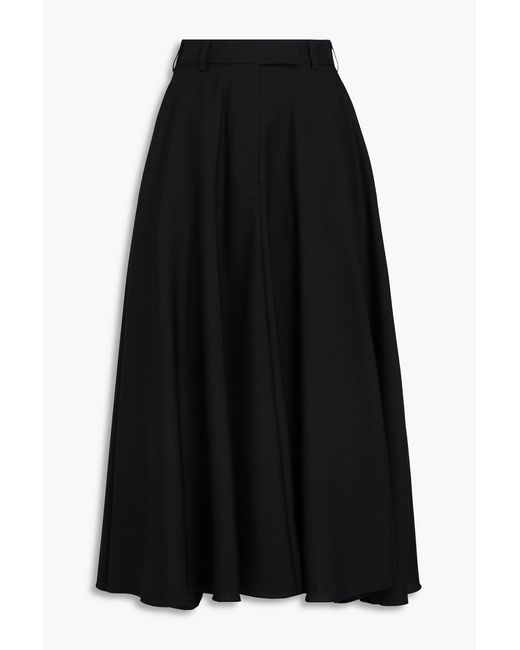 Officine Generale Black Bertille Grain De Poudre Wool Midi Skirt