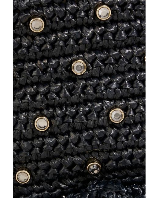 Red(v) Black Rock Ruffles Crystal-embellished Raffia Shoulder Bag