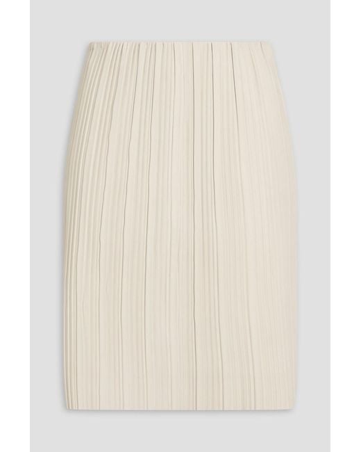 Rohe Natural Pleated Leather Skirt