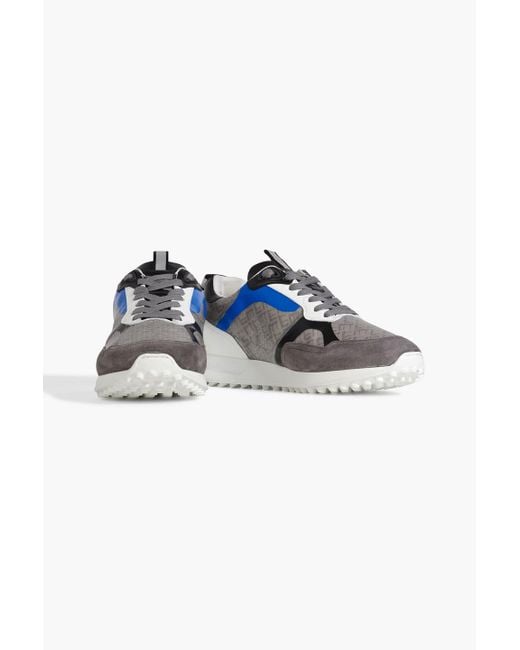 Dunhill Blue Radial 2.0 Logo-print Shell And Leather Sneakers for men