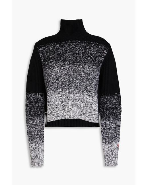 Victoria Beckham Black Mélange Wool Turtleneck Sweater