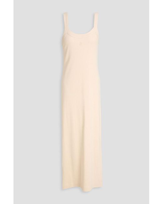 By Malene Birger White Lio Cotton-blend Jersey Midi Dress