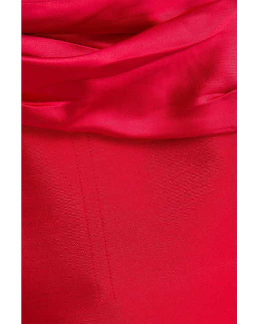 Rachel Gilbert Red Sawyer Floral-appliquéd Wool And Silk-blend Twill Mini Dress