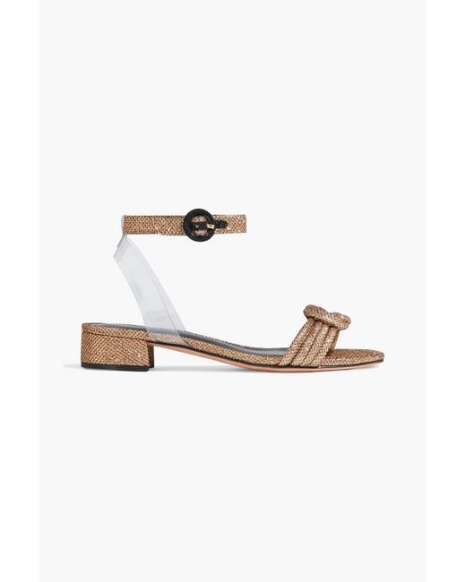 Alexandre Birman Metallic Vicky Knotted Woven And Pvc Sandals