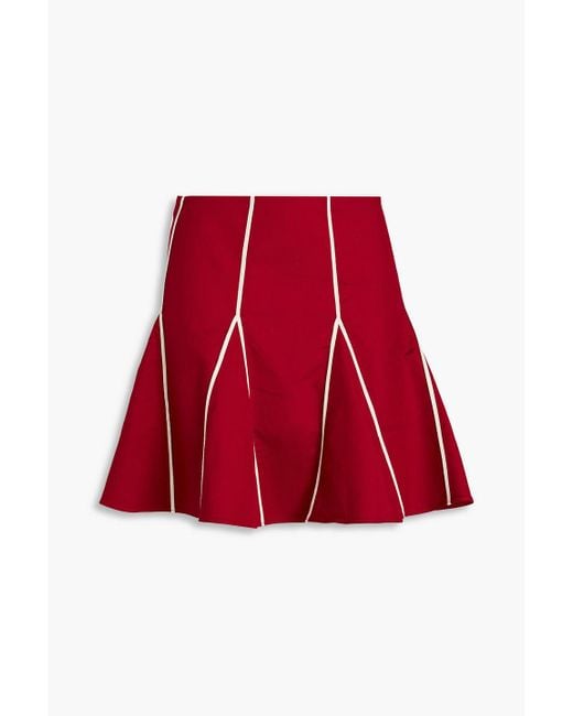 RED Valentino Red Cotton-blend Crepe Mini Skirt