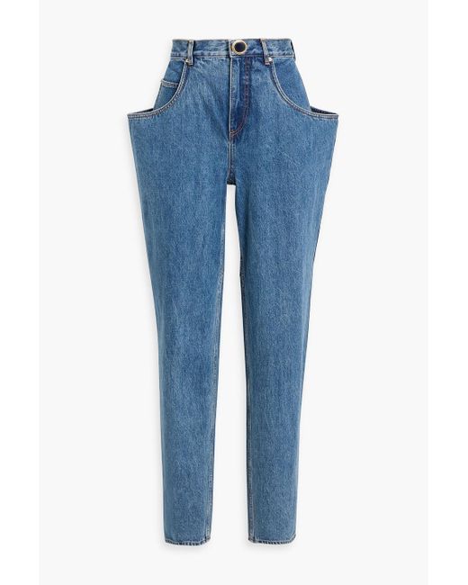 Area Blue High-Rise Tapered Jeans