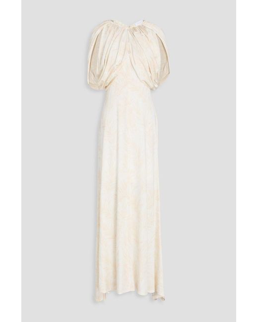 Rabanne White Printed Jersey Maxi Dress