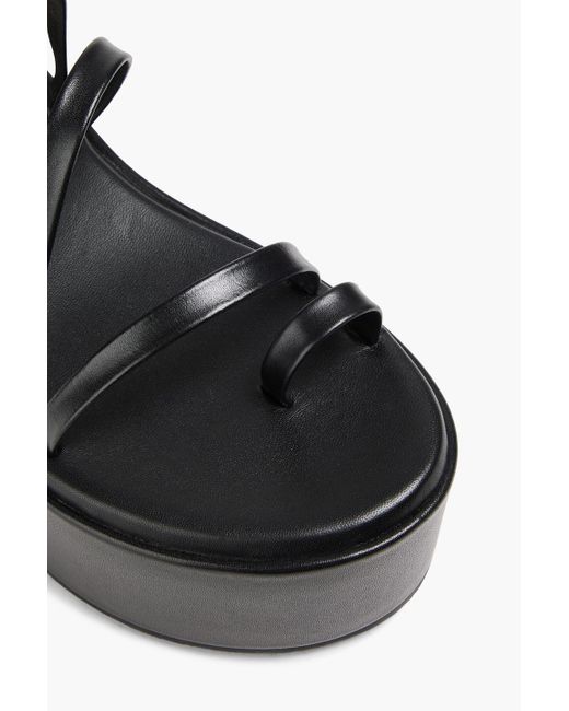 Maje Black Leather Platform Sandals