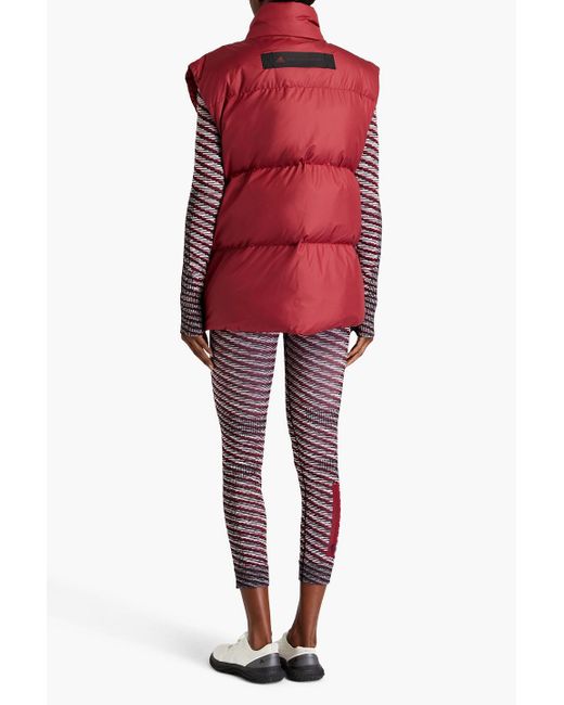Adidas By Stella McCartney Red Weste aus ripstop mit reißverschlussdetails