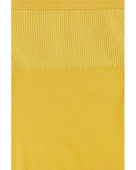 Rick Owens Yellow Crinkled Cupro-satin Midi Skirt
