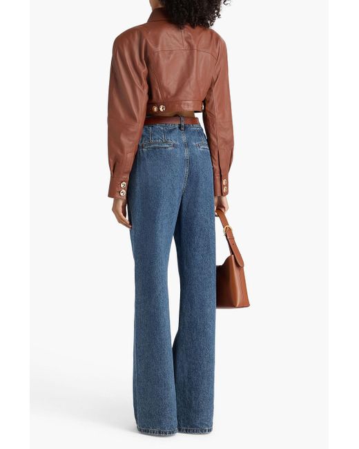 Zimmermann Brown Cropped Leather Jacket