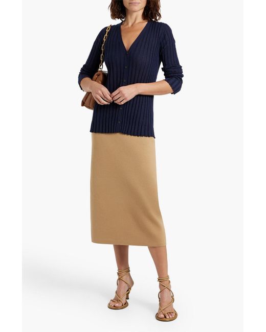 Theory Natural Merino Wool-blend Midi Skirt