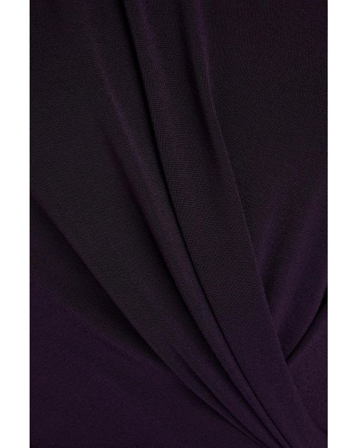Giorgio Armani Blue Wrap-effect Jersey Maxi Dress