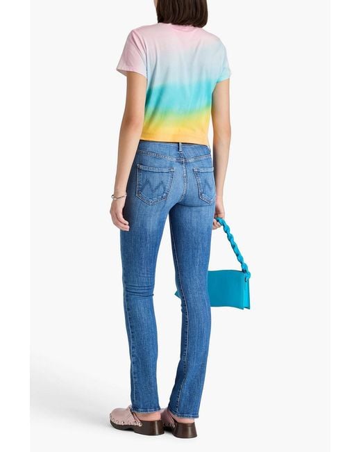 Mother Blue Insider High-Rise Bootcut Jeans