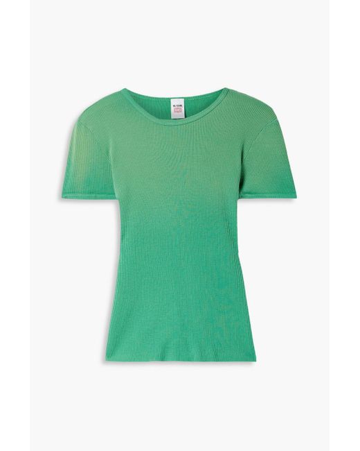 Re/done Green 90s t-shirt aus geripptem baumwoll-jersey mit farbverlauf