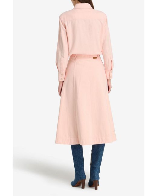 Zimmermann Pink Cotton And Linen-Blend Twill Shirt