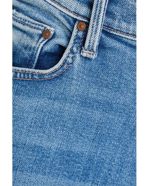 Mother Blue Party like a pirate hoch sitzende jeans mit geradem bein in distressed-optik