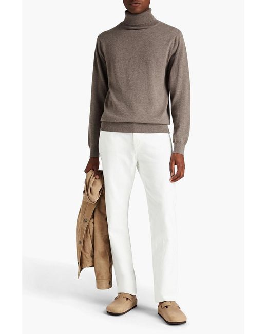 N.Peal Cashmere Brown Trafalgar Cashmere Turtleneck Sweater for men