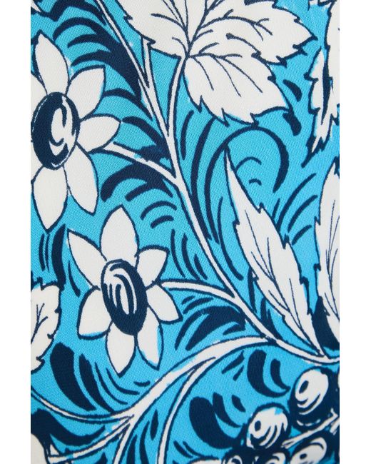 Diane von Furstenberg Blue Brooklyn Floral-print Jersey Flared Pants