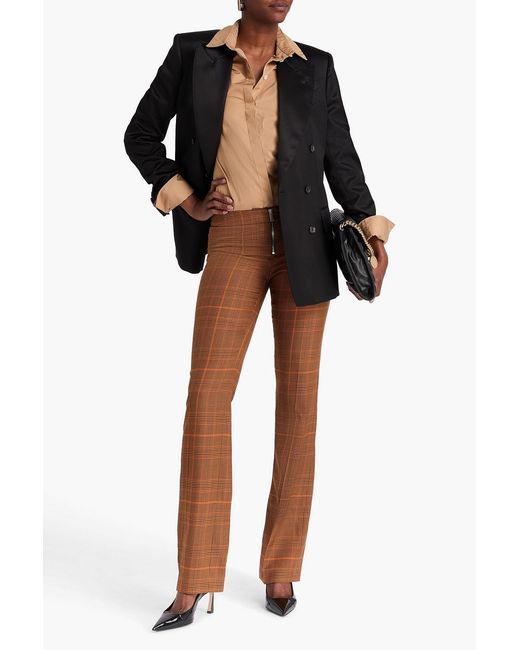 Stella McCartney Brown Houndstooth Wool Bootcut Pants