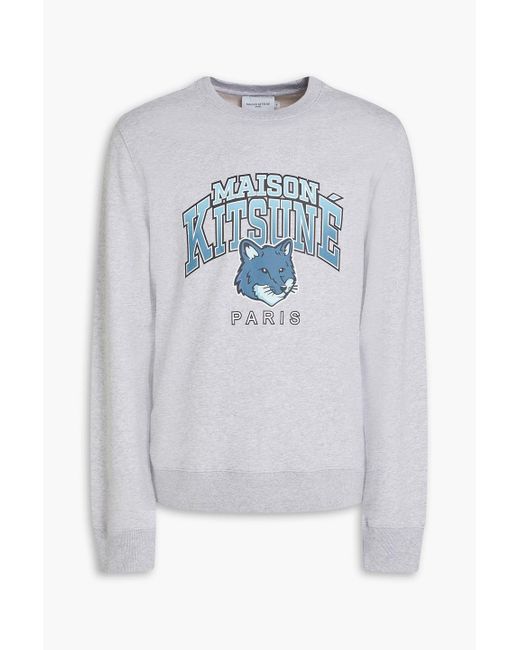 Maison Kitsuné White Logo-print French Cotton-terry Sweatshirt for men