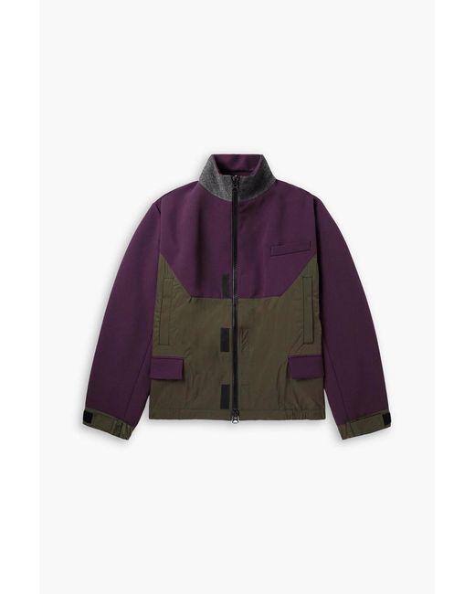 Sacai Purple Two-Tone Jersey And Shell Track Jacket for men