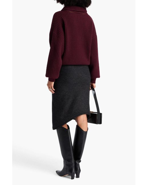 Victoria Beckham Red Ribbed Wool Sweater