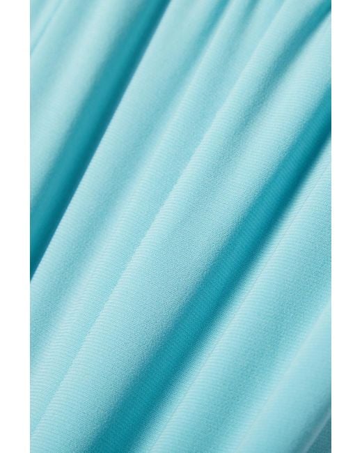 Norma Kamali Blue Two-tone Stretch-jersey Shorts