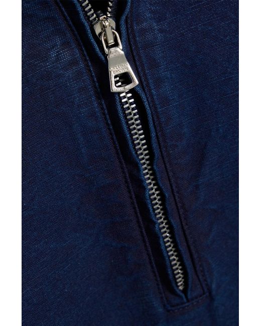 Orlebar Brown Blue Oglio Denim Half-Zip Shirt for men