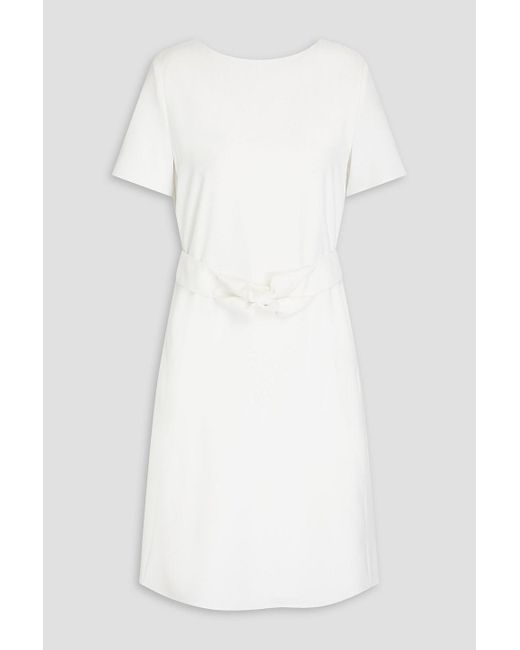 Emporio Armani White Bow-detailed Twill Dress