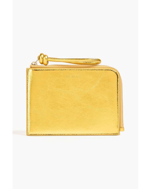 Jil Sander Yellow Crinkled-Leather Cardholder