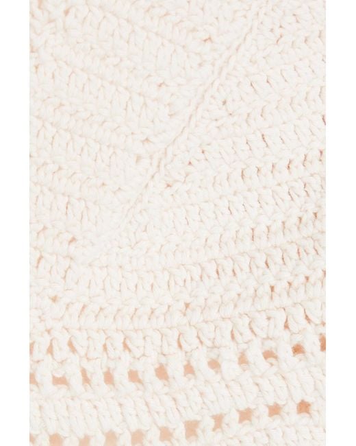 Ba&sh Natural Crochet-knit Cotton Top