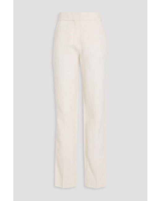 Jacquemus White Tibau Linen-Blend Straight-Leg Pants