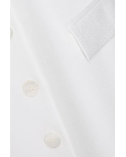 Claudie Pierlot White Satin-Crepe Mini Shirt Dress