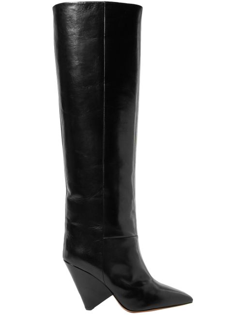 Isabel Marant Black Lokyo Knee-high Leather Boots