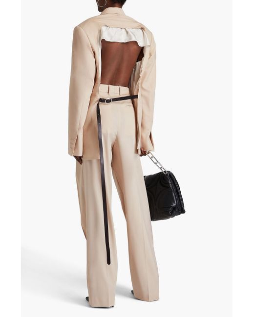 Peter Do Natural Double-breasted Cutout Twill Blazer