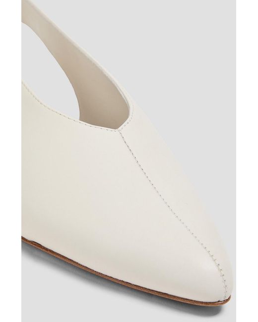 Vince White Cecily Leather Slingback Point-toe Flats