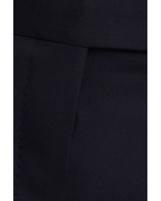 Thom Browne Blue Cropped Wool-twill Straight-leg Pants