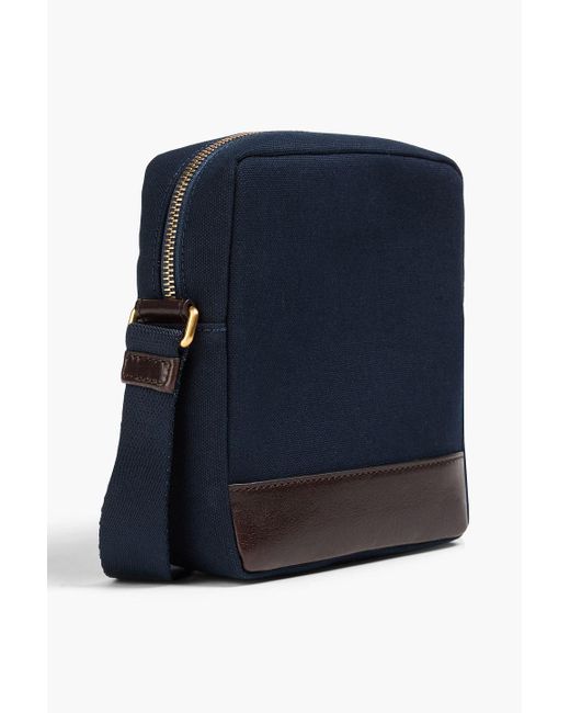 Thom Browne Blue Canvas Messenger Bag for men