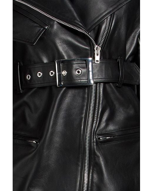 Simone Rocha Black Leather Biker Jacket