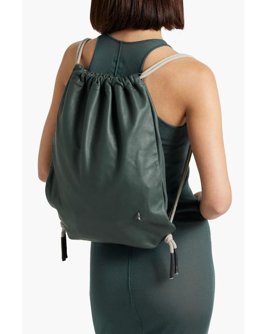 Rick Owens Green Leather Backpack