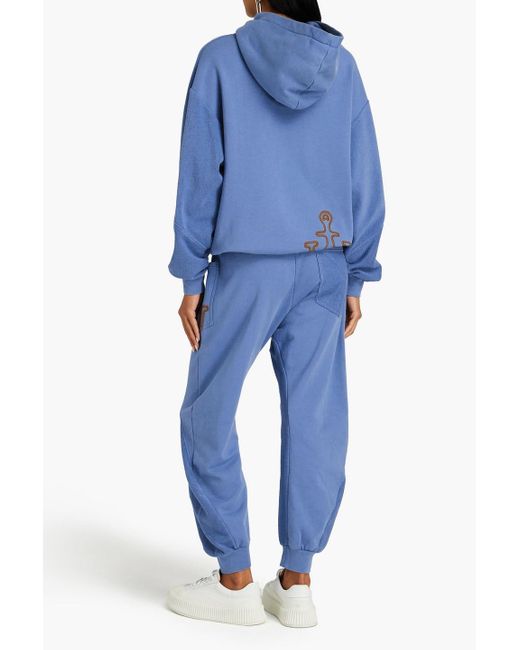 J.W. Anderson Blue Embroidered French Cotton-terry Hoodie