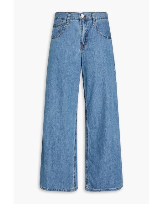 FRAME Blue Le Pixie Mid-rise Wide-leg Jeans