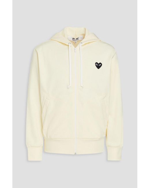 Comme des Garçons Natural Logo-print Jersey Zip-up Hoodie for men