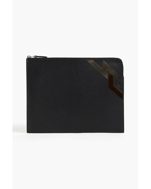 Dunhill Black Printed Pebbled-leather Pouch for men