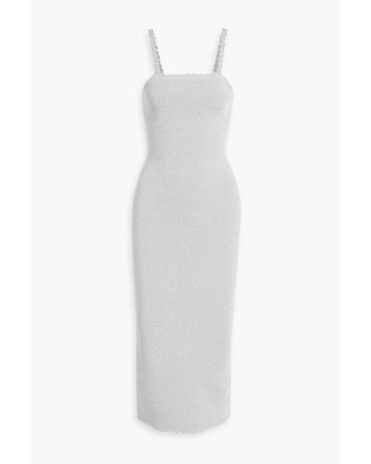 Victoria Beckham White Stretch-knit Midi Dress