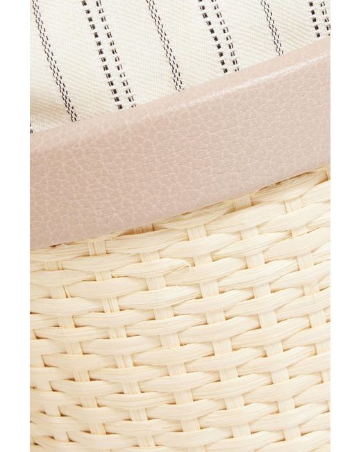 MAISON MARGIELA★素敵！Leather and rattan bucket bag Maison Margiela Leather And Rattan Bucket Bag In Neutral