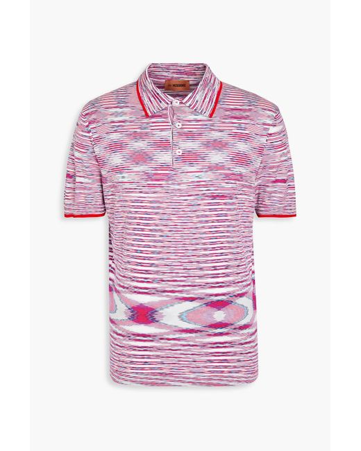 Missoni Pink Space-dyed Cotton Polo Shirt for men